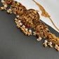 Goddess Lakshmi Peacock Nakshi Golden Beads Matte Finish Hip Chain Vaddanam