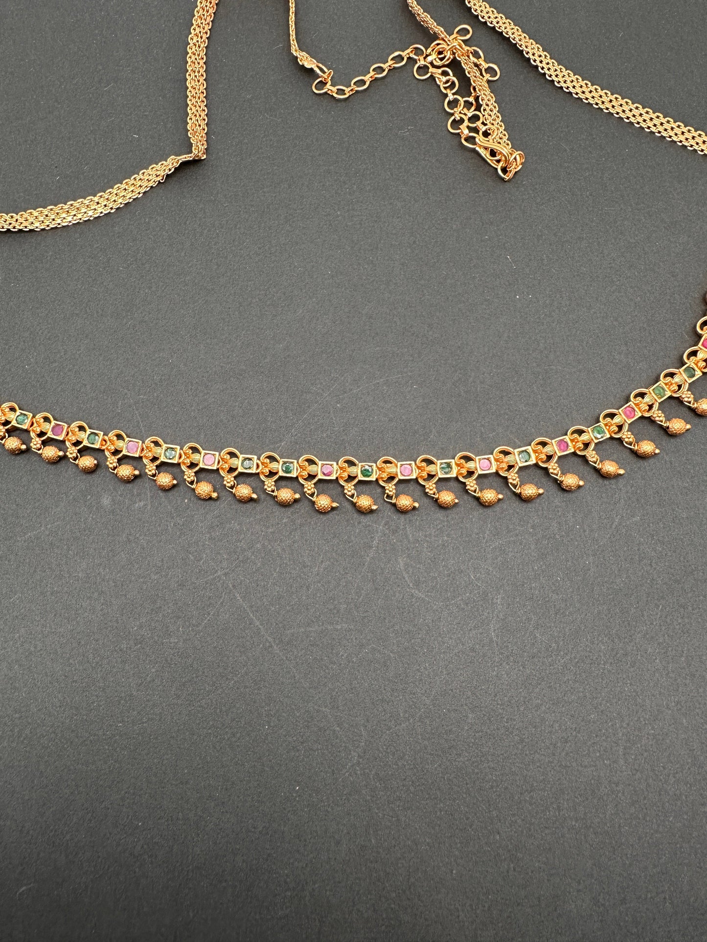 Sleek Multi Stone Matte Finish Hip Chain Vaddanam
