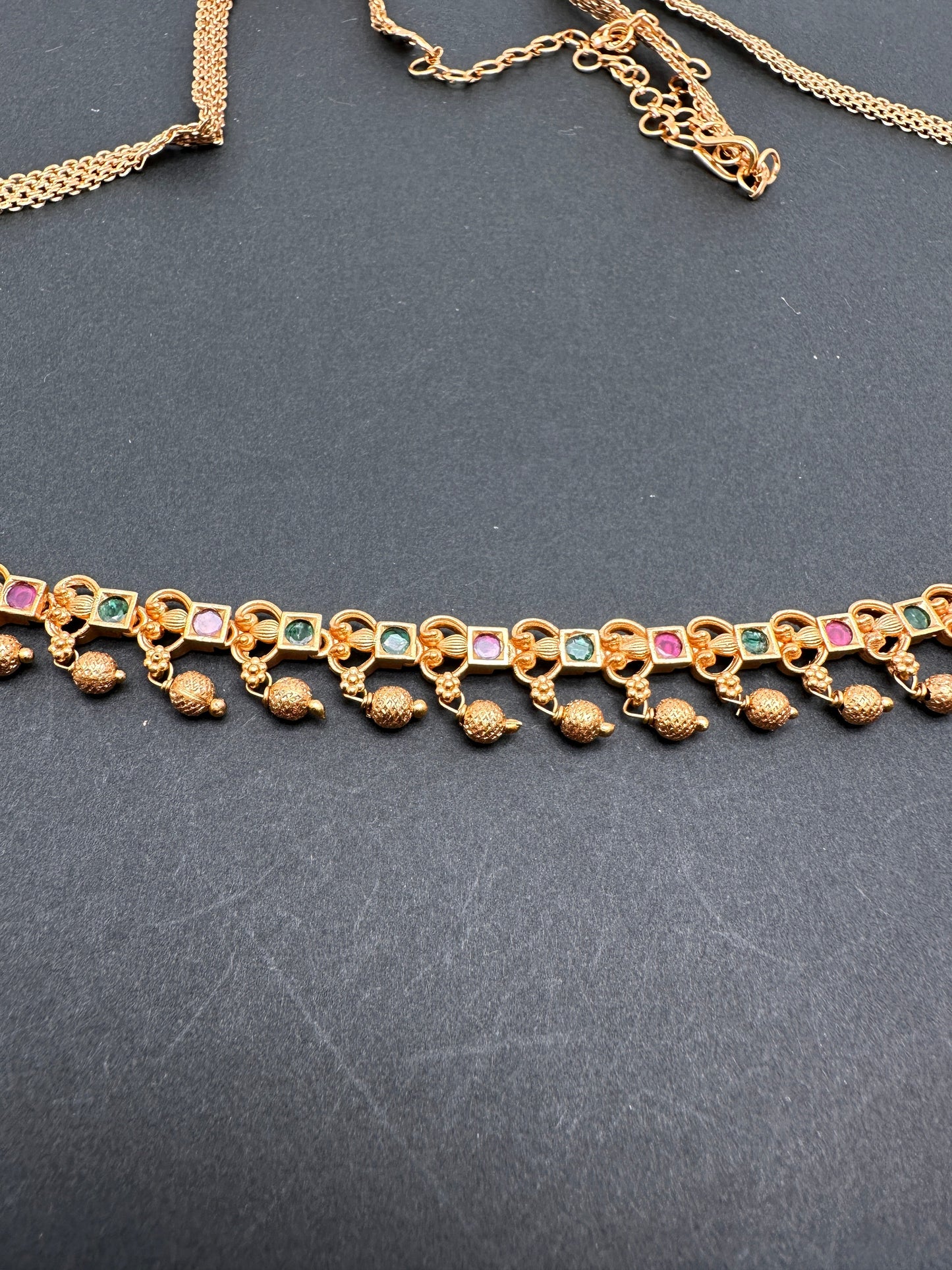 Sleek Multi Stone Matte Finish Hip Chain Vaddanam