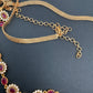 Sleek CZ Red Stone Matte Finish Floral Design Hip Chain Vaddanam