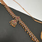 Sleek CZ Red Green Multi Stone Matte Finish Peacock Design Hip Chain Vaddanam