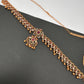 Sleek CZ Red Green Multi Stone Matte Finish Peacock Design Hip Chain Vaddanam
