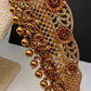 Goddess Lakshmi CZ Matte Finish Hip Belt Kamarbandh