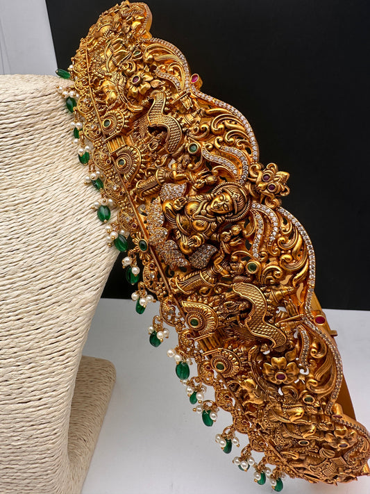 Goddess Lakshmi Nakshi Matte Finish Hip Belt Kamarbandh