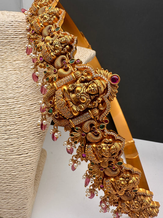 Goddess Lakshmi Nakshi Matte Finish Hip Belt Kamarbandh