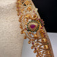 CZ Red Green Stone Peacock Matte Finish Hip Belt Kamarbandh