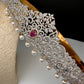 CZ Red Stone Diamond Finish Hip Belt Kamarbandh