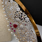 CZ Red Stone Diamond Finish Hip Belt Kamarbandh