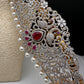 CZ Red Stone Diamond Finish Hip Belt Kamarbandh