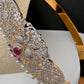 CZ Red Stone Diamond Finish Hip Belt Kamarbandh