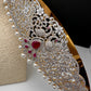 CZ Red Stone Diamond Finish Hip Belt Kamarbandh