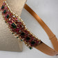 Red Green Jadau Kundan Green Beads Hip Belt Kamarbandh