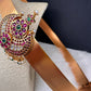 Red Green Jadau Kundan Green Beads Hip Belt Kamarbandh
