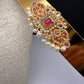 Red Green Jadau Kundan Pearls Hip Belt Kamarbandh
