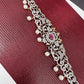 AD Ganga Jamuna Polish Color Stone Pearls Sleek Hip Chain Kamarbandh - Red
