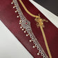AD Ganga Jamuna Polish Color Stone Pearls Hip Chain Kamarbandh - Red