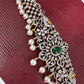 AD Ganga Jamuna Polish Color Stone Pearls Hip Chain Kamarbandh - Green