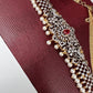 AD Ganga Jamuna Polish Color Stone Pearls Hip Chain Kamarbandh - Red