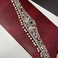 AD Ganga Jamuna Polish Color Stone Pearls Peacock Design Hip Chain Kamarbandh - Green