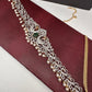 AD Ganga Jamuna Polish Color Stone Pearls Peacock Design Hip Chain Kamarbandh - Green