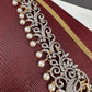 AD Ganga Jamuna Polish Color Stone Pearls Peacock Design Hip Chain Kamarbandh - Green