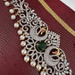 AD Ganga Jamuna Polish Color Stone Pearls Peacock Design Hip Chain Kamarbandh - Green
