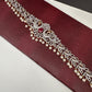 AD Ganga Jamuna Polish Color Stone Pearls Peacock Design Hip Chain Kamarbandh - Red