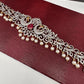 AD Ganga Jamuna Polish Color Stone Pearls Peacock Design Hip Chain Kamarbandh - Red