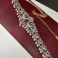 AD Ganga Jamuna Polish Color Stone Pearls Peacock Design Hip Chain Kamarbandh - Red
