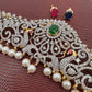 AD Ganga Jamuna Polish Changeable Color Stone Pearls Peacock Design Hip Chain Kamarbandh