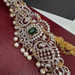 AD Ganga Jamuna Polish Color Stone Pearls Peacock Design Hip Chain Kamarbandh - Green