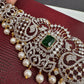 AD Ganga Jamuna Polish Color Stone Pearls Peacock Design Hip Chain Kamarbandh - Green