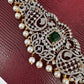 AD Ganga Jamuna Polish Color Stone Pearls Peacock Design Hip Chain Kamarbandh - Green