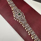AD Ganga Jamuna Polish Color Stone Pearls Peacock Design Hip Chain Kamarbandh - Green