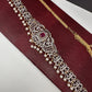 AD Ganga Jamuna Polish Color Stone Pearls Peacock Design Hip Chain Kamarbandh - Red