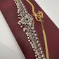 AD Ganga Jamuna Polish Color Stone Pearls Peacock Design Hip Chain Kamarbandh - Green
