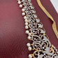 AD Ganga Jamuna Polish Color Stone Pearls Peacock Design Hip Chain Kamarbandh - Red