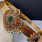 Goddess Lakshmi AD Color Stone Motif Hip Belt Vaddanam - Green