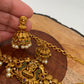 Goddess Lakshmi with Elephants Red Green Kemp CZ Choker