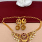 Peacock Red Stone Choker with matching earrings