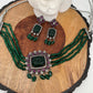 Multi Stone AD Victorian Polish Pendent Green Onyx Beads Choker
