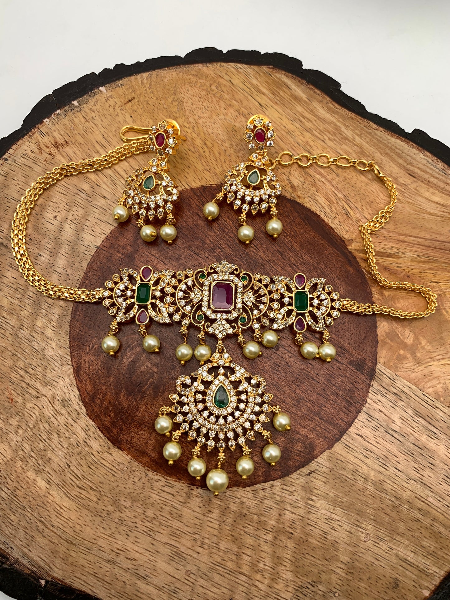 CZ Multi Color Stone Mini Choker