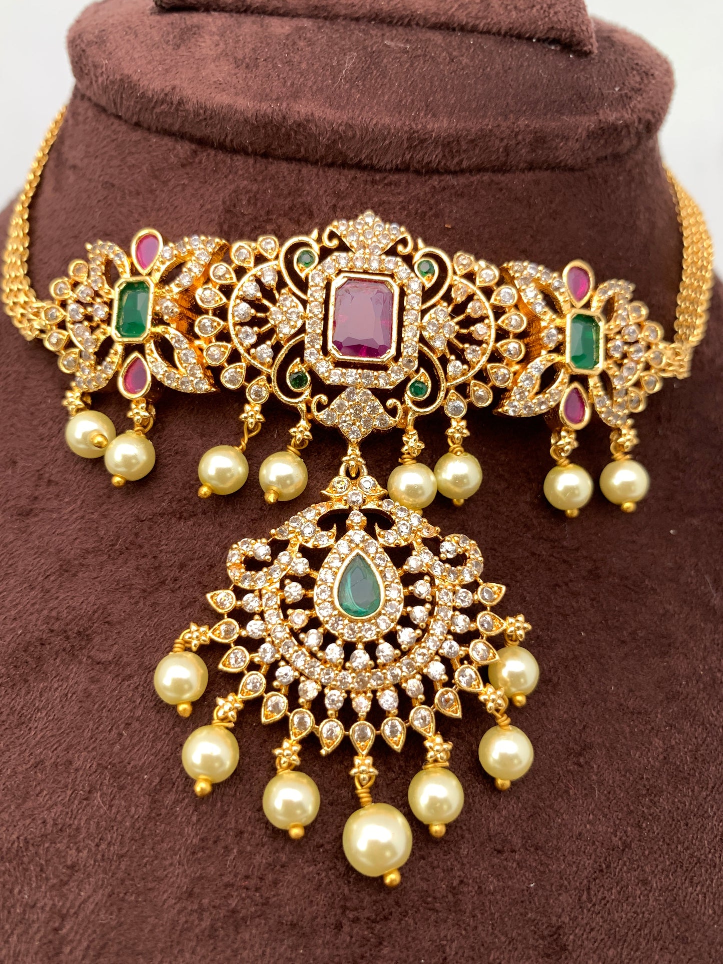 CZ Multi Color Stone Mini Choker