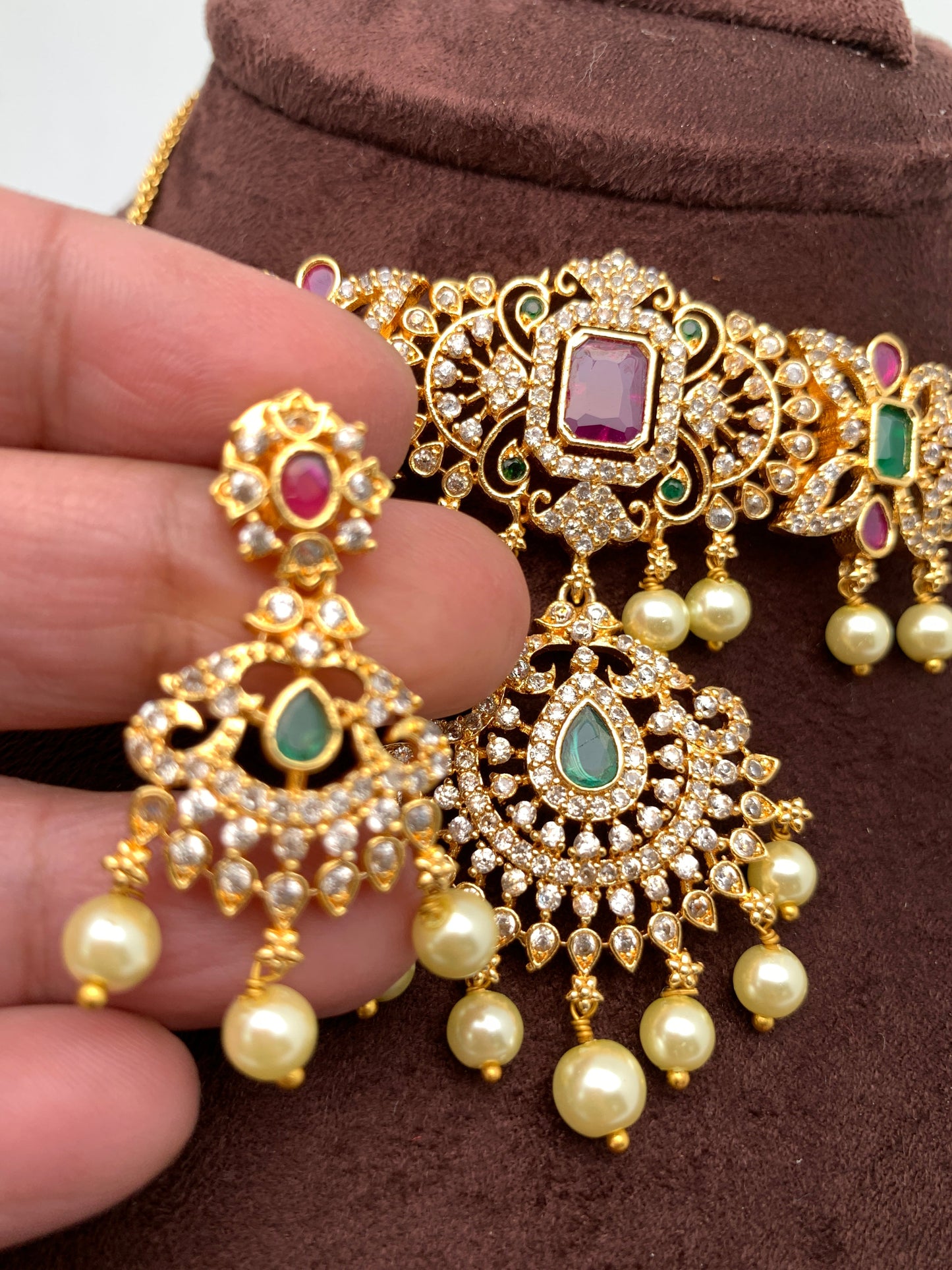 CZ Multi Color Stone Mini Choker