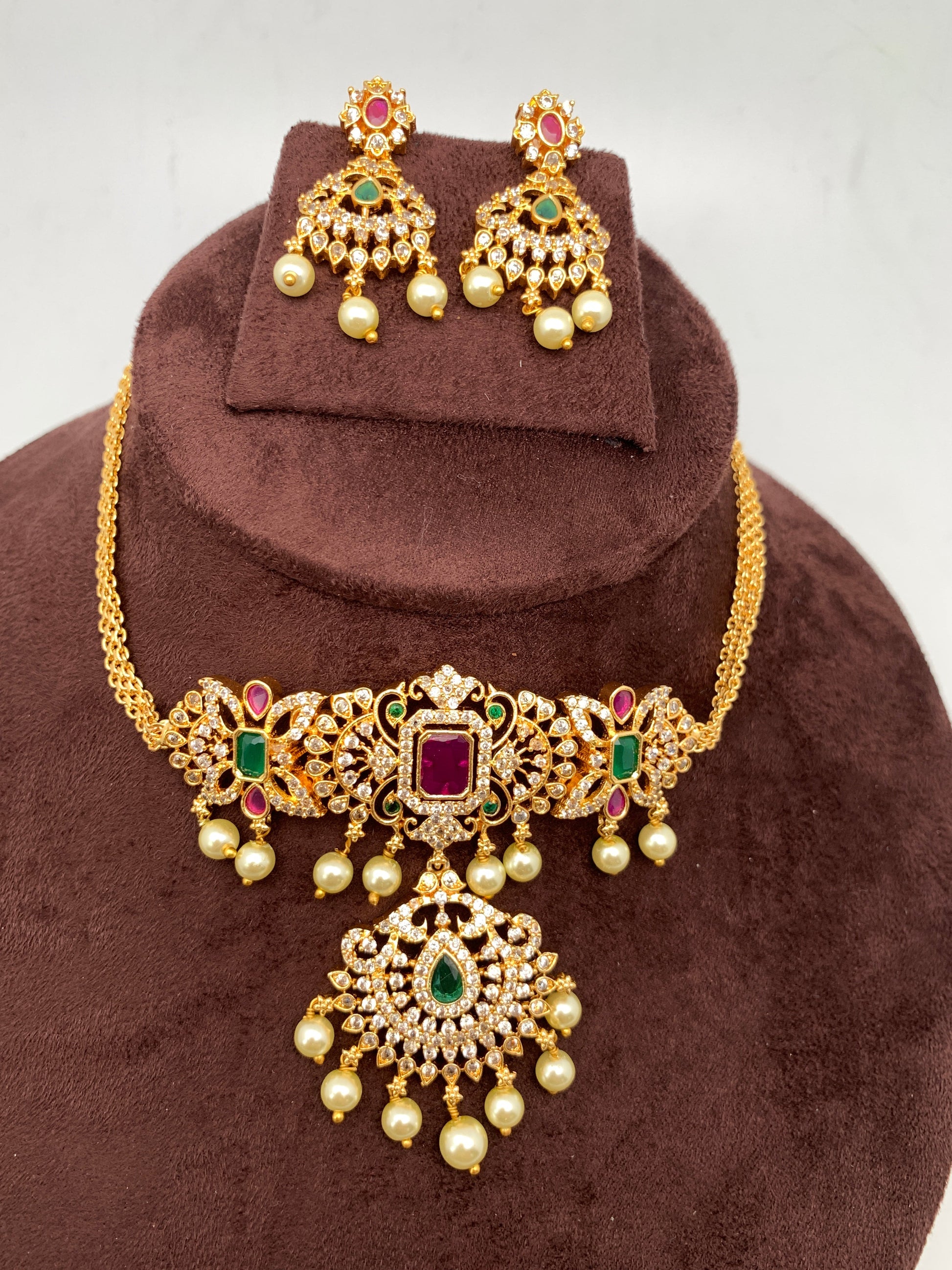 CZ Multi Color Stone Mini Choker