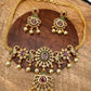 Peacock Design Multi Color Stone Mini Choker