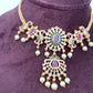 Peacock Design Multi Color Stone Mini Choker