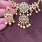 Peacock Design Multi Color Stone Mini Choker
