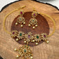 CZ Red Green Multi Color Stone Mini Choker