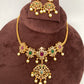 CZ Red Green Multi Color Stone Mini Choker